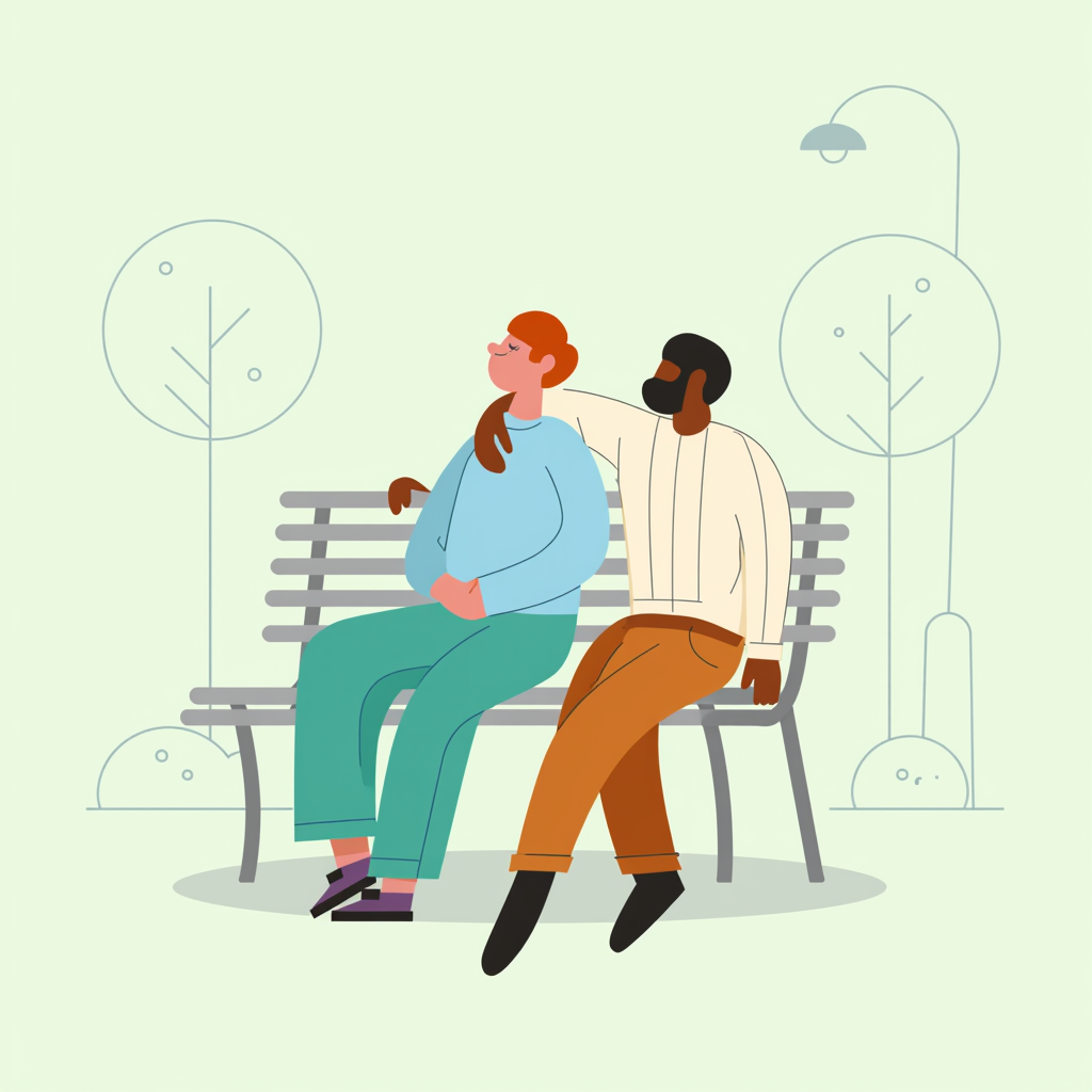 A boy who lays on his friend's shoulder as he was mentally drained, The friend must in black and white stripes shirt and the stripes should be vertical