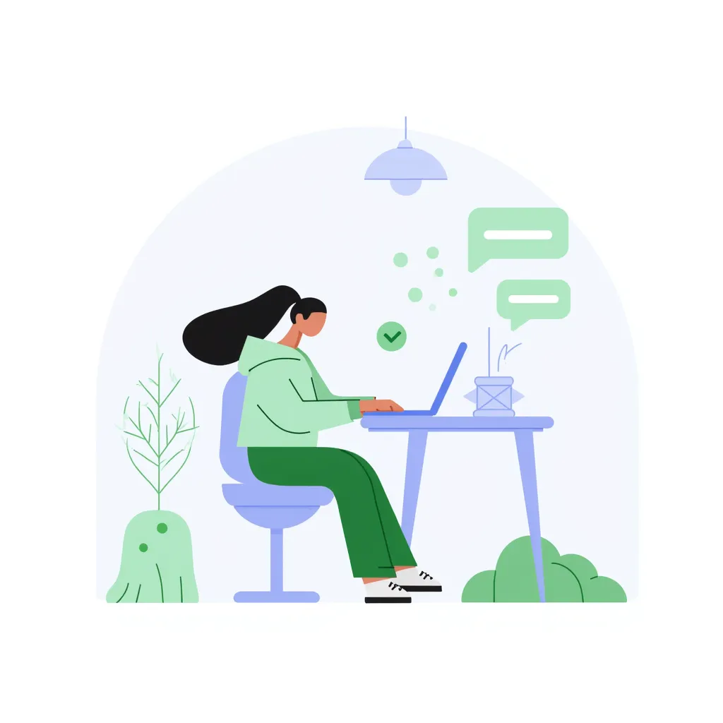 consistent illustration style, same character design, soft pastel color palette, minimal SaaS product illustration, rounded shapes, clean UX style
Minimal flat illustration of a young person creating a password on a mobile device or laptop, clean UI visible with password dots and lock icon, friendly and modern style, soft pastel colors, simple character design, subtle expressions showing focus, white or light background, UX onboarding context, no clutter, rounded shapes, illustration style similar to modern SaaS apps”