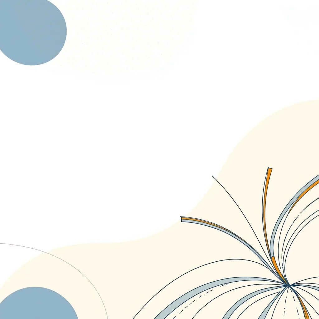 Minimal abstract academic banner, flowing directional lines representing learning pathways, soft gradients in warm neutral and muted blue tones, clean geometric composition, subtle grain texture, lots of negative space for UI overlay, modern editorial design style, inspired by Spotify and Linear aesthetics, no characters, no text, calm premium atmosphere, African subtle influence in line rhythm, high-end UI background with the primary color being 1E3A8A
